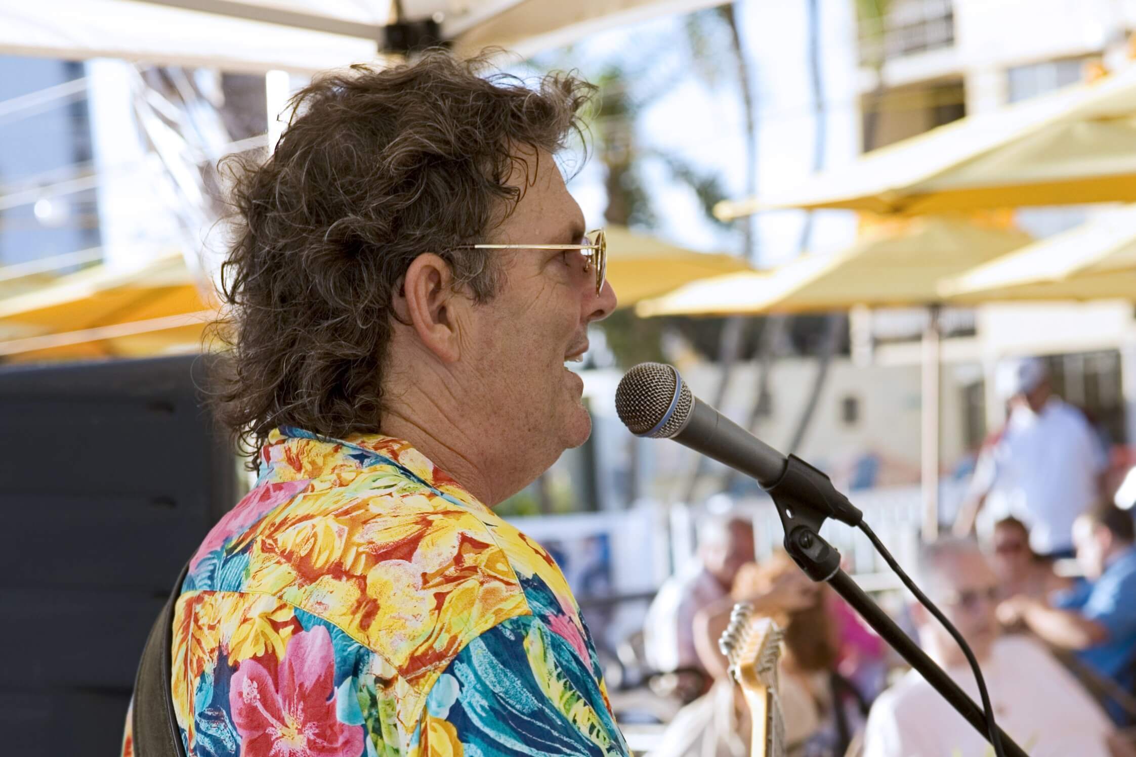A preforming Hawaii Music Live.